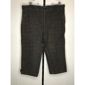 Vintage Johnson Woolen Mills Pants Mens 41x23 Wool Hunting Adirondack Plaid Crop